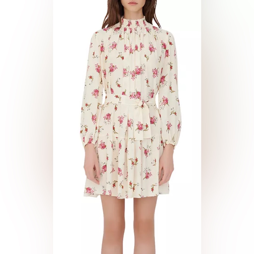 Maje Risoula Floral Print Belted Mini Dress Size 36 (Small)